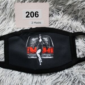 Black and Red Graphic Face Mask